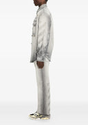 Camasa OFF WHITE, Diagonal Embroidery faded overshirt