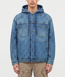 Jacheta OFF WHITE, BOOKISH PADDED,light medium blue