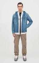Jacheta OFF WHITE, BOOKISH PADDED,light medium blue