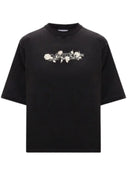 Tricou OFF WHITE, Frontal Logo, Roses, Black