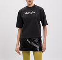 Tricou OFF WHITE, Frontal Logo, Roses, Black