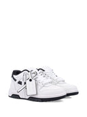 Sneakers OFF WHITE, Out of Office, Black Arrow logo, Piele, Alb