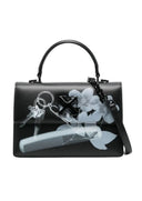 Geanta OFF WHITE, Jitney 1.4 black leather bag with X-ray print, Negru