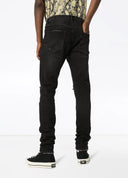Jeans PURPLE, distressed ripped knee jeans, Black