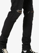 Jeans PURPLE, distressed ripped knee jeans, Black