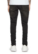 Jeans PURPLE, Low rise skinny, Black Overspray