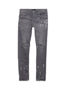 Jeans PURPLE,  Worn Grey Knee Slit, Low rise skinny