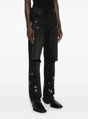 Jeans PURPLE, Distressed straight leg cotton jeans 2