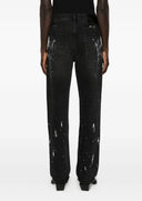 Jeans PURPLE, Distressed straight leg cotton jeans 5