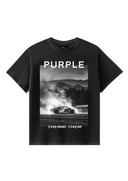 Tricou PURPLE, Textured Inside Out tee, Black