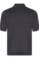 Tricou polo GRAN SASSO, Luxury Silk Cotton Polo, Negru