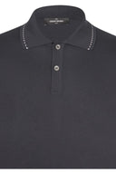 Tricou polo GRAN SASSO, Luxury Silk Cotton Polo, Negru