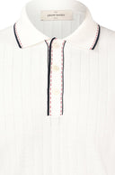Tricou polo GRAN SASSO, Men's Knit Zip Up Polo, Alb
