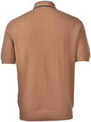 Tricou polo GRAN SASSO, Men's Knit Zip Up Polo, Maro