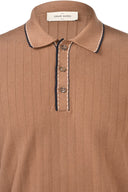 Tricou polo GRAN SASSO, Men's Knit Zip Up Polo, Maro