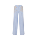 PANTALONI ELISABETTA FRANCHI, Cotton Poplin, Embroideries, Blue