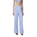 PANTALONI ELISABETTA FRANCHI, Cotton Poplin, Embroideries, Blue