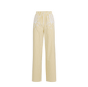 PANTALONI ELISABETTA FRANCHI, Cotton Poplin, Embroideries, Yellow