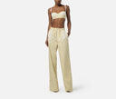 PANTALONI ELISABETTA FRANCHI, Cotton Poplin, Embroideries, Yellow