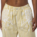 PANTALONI ELISABETTA FRANCHI, Cotton Poplin, Embroideries, Yellow