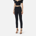 Pantaloni ELISABETTA FRANCHI, Double crêpe trousers, Negru