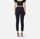 Pantaloni ELISABETTA FRANCHI, Double crêpe trousers, Negru