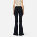 ELISABETTA FRANCHI, Trousers in lightweight crêpe fabric with cut-outs and slits, Negru