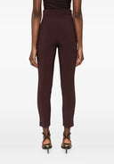 Pantaloni ELISABETTA FRANCHI, double layer stretch crêpe fabric with logo details, Maro