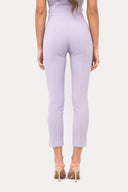 Pantaloni ELISABETTA FRANCHI, double layer stretch crêpe fabric with logo details, Lila