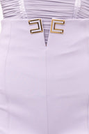Pantaloni ELISABETTA FRANCHI, double layer stretch crêpe fabric with logo details, Lila