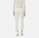 Pantaloni ELISABETTA FRANCHI, lightweight crêpe fabric with logo charm, alb