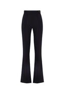 Pantaloni ELISABETTA FRANCHI, Trousers in double layer stretch crêpe fabric with logo charm