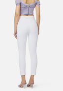 Pantaloni ELISABETTA FRANCHI, Pantalon en double crêpe stretch avec logo brodé