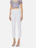 Pantaloni ELISABETTA FRANCHI, Pantalon en double crêpe stretch avec logo brodé