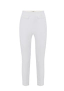 Pantaloni ELISABETTA FRANCHI, Pantalon en double crêpe stretch avec logo brodé