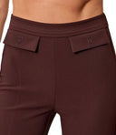 Pantaloni ELISABETTA FRANCHI, double layer stretch crêpe fabric with embroidered logo, Maro