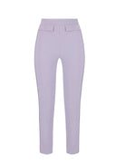 PANTALONI ELISABETTA FRANCHI, Trousers in double layer stretch crêpe fabric with embroidered logo