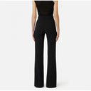 Pantaloni ELISABETTA FRANCHI, double layer stretch crêpe fabric with embroidered logo, Negru