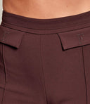 Pantaloni ELISABETTA FRANCHI, double layer stretch crêpe fabric with embroidered logo, Maro