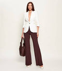 Pantaloni ELISABETTA FRANCHI, double layer stretch crêpe fabric with embroidered logo, Maro