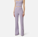 Pantaloni ELISABETTA FRANCHI, double layer stretch crêpe fabric with embroidered logo, Lila