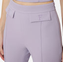 Pantaloni ELISABETTA FRANCHI, double layer stretch crêpe fabric with embroidered logo, Lila