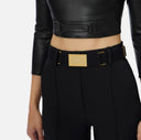 Pantaloni ELISABETTA FRANCHI, Trousers in technical bi-elastic fabric with belt