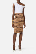 Top ELISABETTA FRANCHI, Bodysuit in jersey fabric with jewel shoulder detail