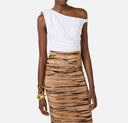 Top ELISABETTA FRANCHI, Bodysuit in jersey fabric with jewel shoulder detail
