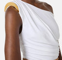 Top ELISABETTA FRANCHI, Bodysuit in jersey fabric with jewel shoulder detail