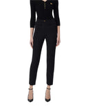 PANTALONI ELISABETTA FRANCHI, Slim Fit, Logo Insert, Black