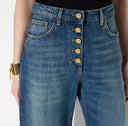 Jeans ELISABETTA FRANCHI, Balloon jeans with jewel buttons, Bleumarin