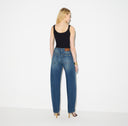 Jeans ELISABETTA FRANCHI, Balloon jeans with jewel buttons, Bleumarin