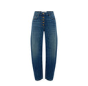 Jeans ELISABETTA FRANCHI, Balloon jeans with jewel buttons, Bleumarin